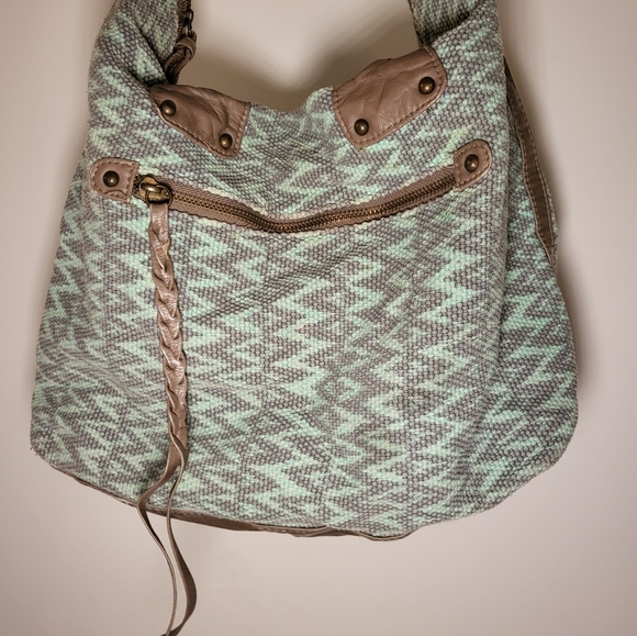 Light Green and Light Brown Bohemian Style Purse - Picture 3 of 6